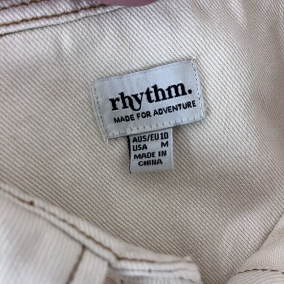Rhythm Romper Womens Medium Sinclair Denim Boiler Suit Romper Utility Cream - Picture 9 of 13